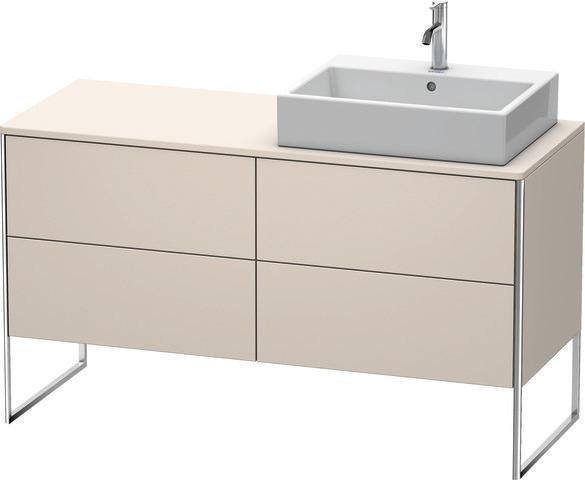 Duravit XSQUARE Waschtischunterbau 1400 mm mit Fußgestell und Becken rechts