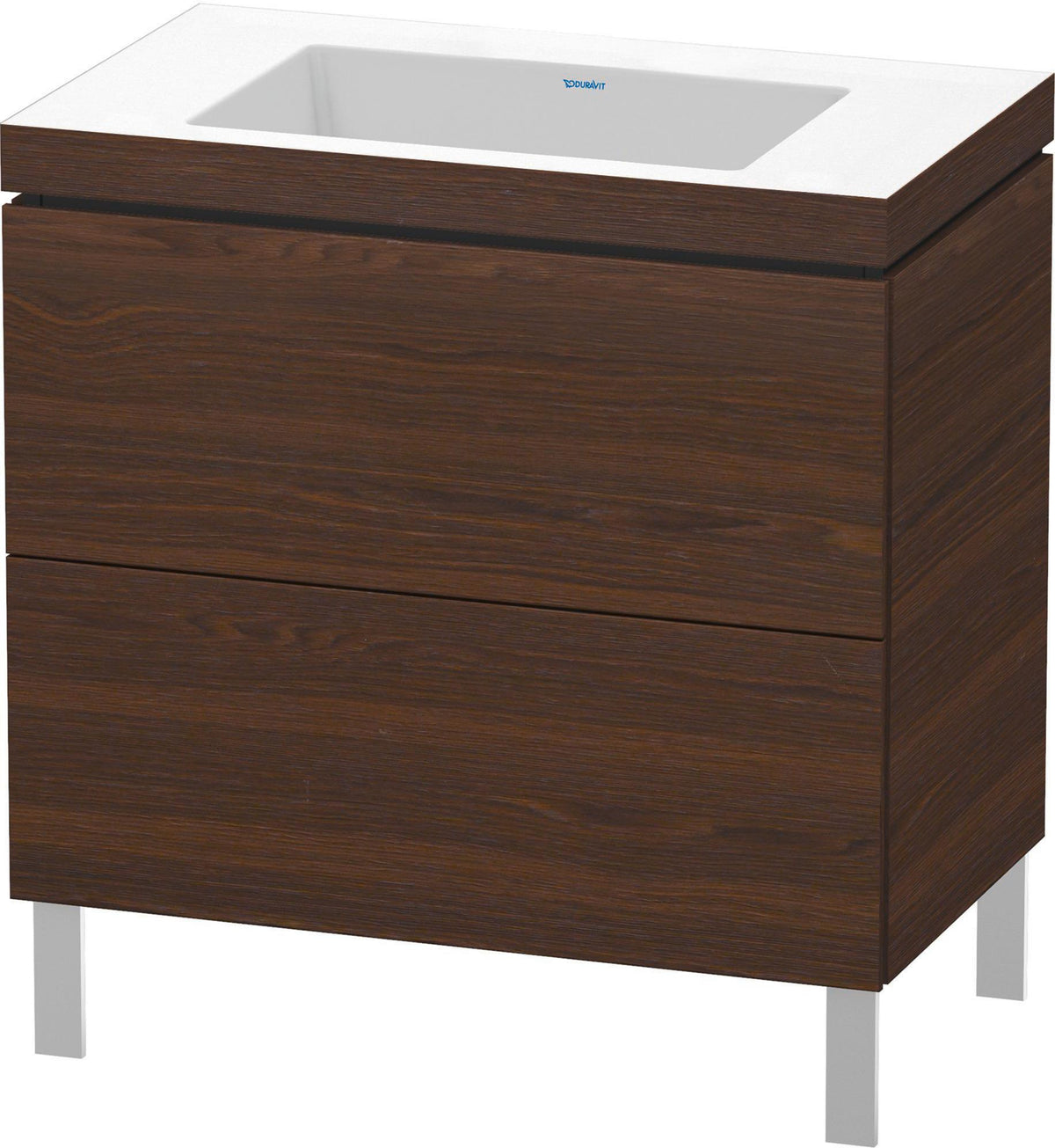 Duravit L-Cube c-bonded Waschtischset 800 mm Nussbaum gebürstet mit 2 Auszügen und Tip-On-Technik