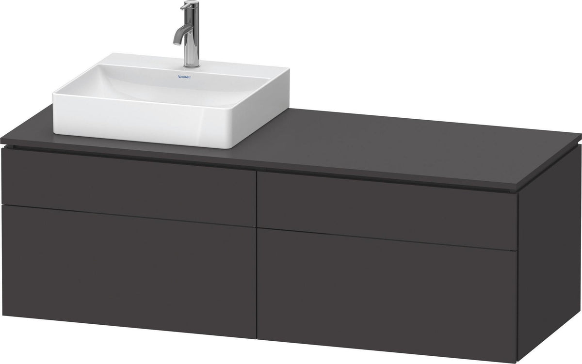 Duravit L-Cube Konsolenwaschtischunterbau 1420 mm Taupe Supermatt mit Tip-On Technik