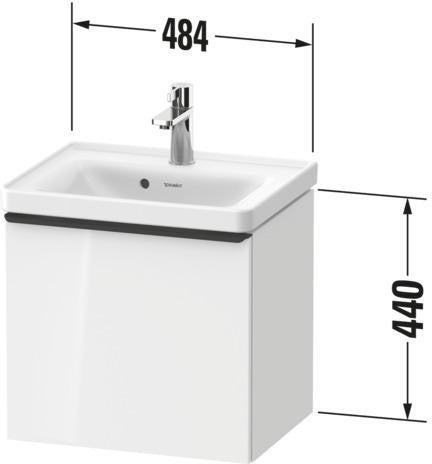 Duravit D-Neo Waschtischunterbau 484 mm Eiche Terra Matt mit 1 Auszug und Soft-Close