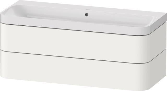 DURAVIT Waschtischset HAPPY D.2 PLUS 1175x490mm, ein Hahnloch, taupe supermatt – Wandhängend, 2 Schubkästen