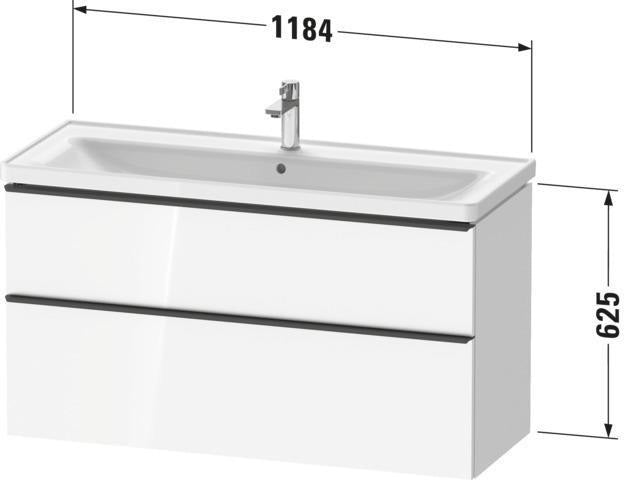 Duravit D-Neo Waschtischunterbau 1184 mm Eiche Terra Matt mit 1 Auszug und Soft-Close