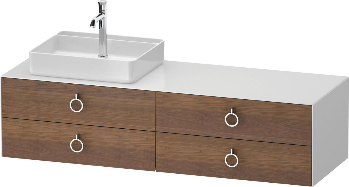 DURAVIT White Tulip Konsolenwaschtischunterbau 1600 mm, 4 Schubkästen, Weiß Seidenmatt, Philippe Starck