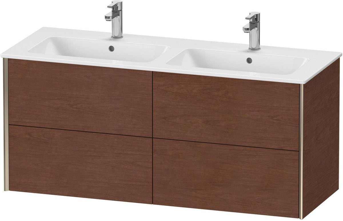 Duravit XViu Waschtischunterbau wandhängend 1280 mm, 4 Schubkästen, champagner matt/weiß matt