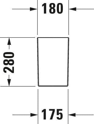 DURAVIT Halbsäule Happy D.2 für 070950, weiß WonderGliss – 280 x 180 x 280 mm, schmutzabweisend