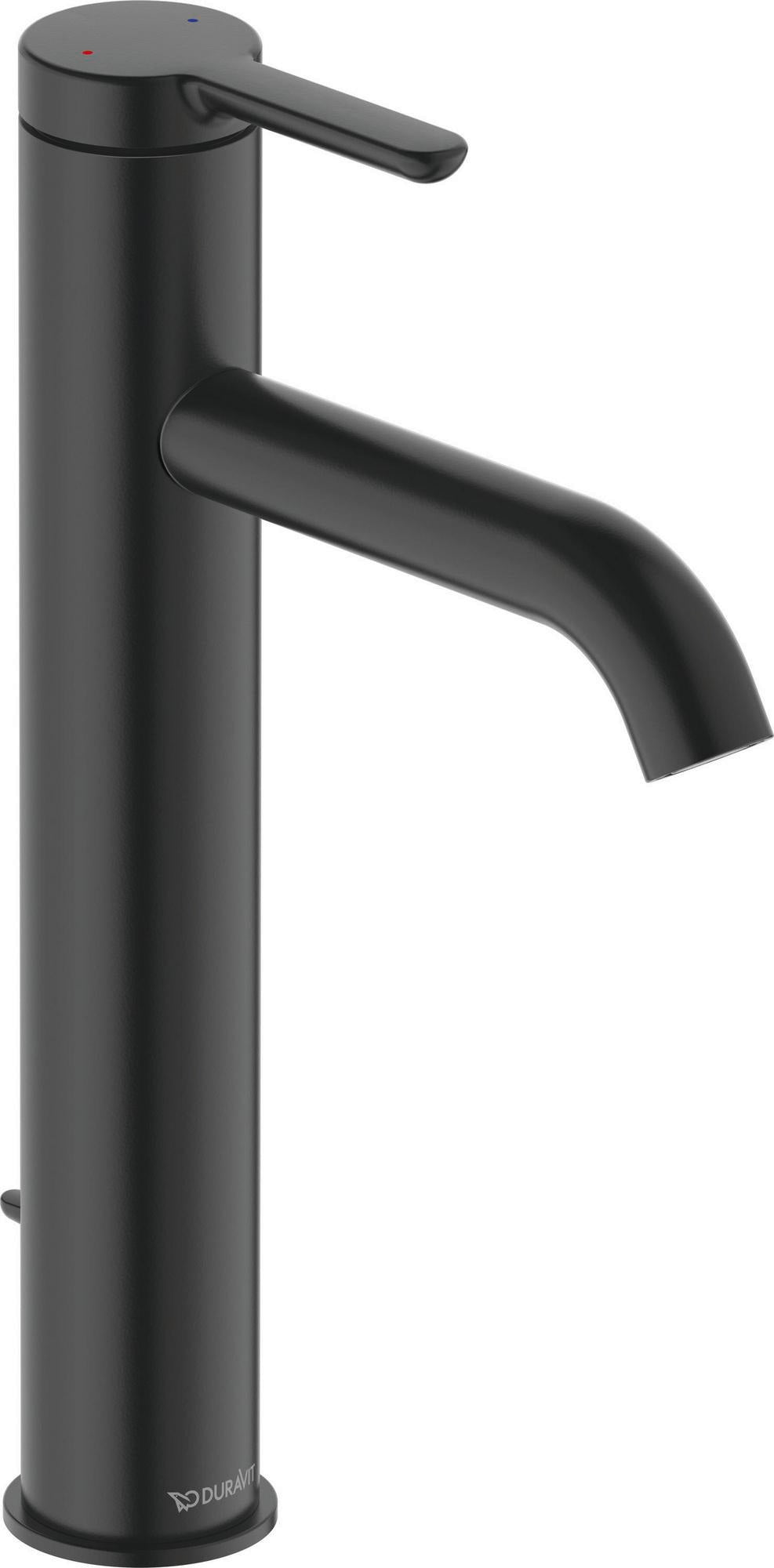 Duravit C.1 Einhebel-Waschtischmischer L mit Zugstange, Schwarz Matt
