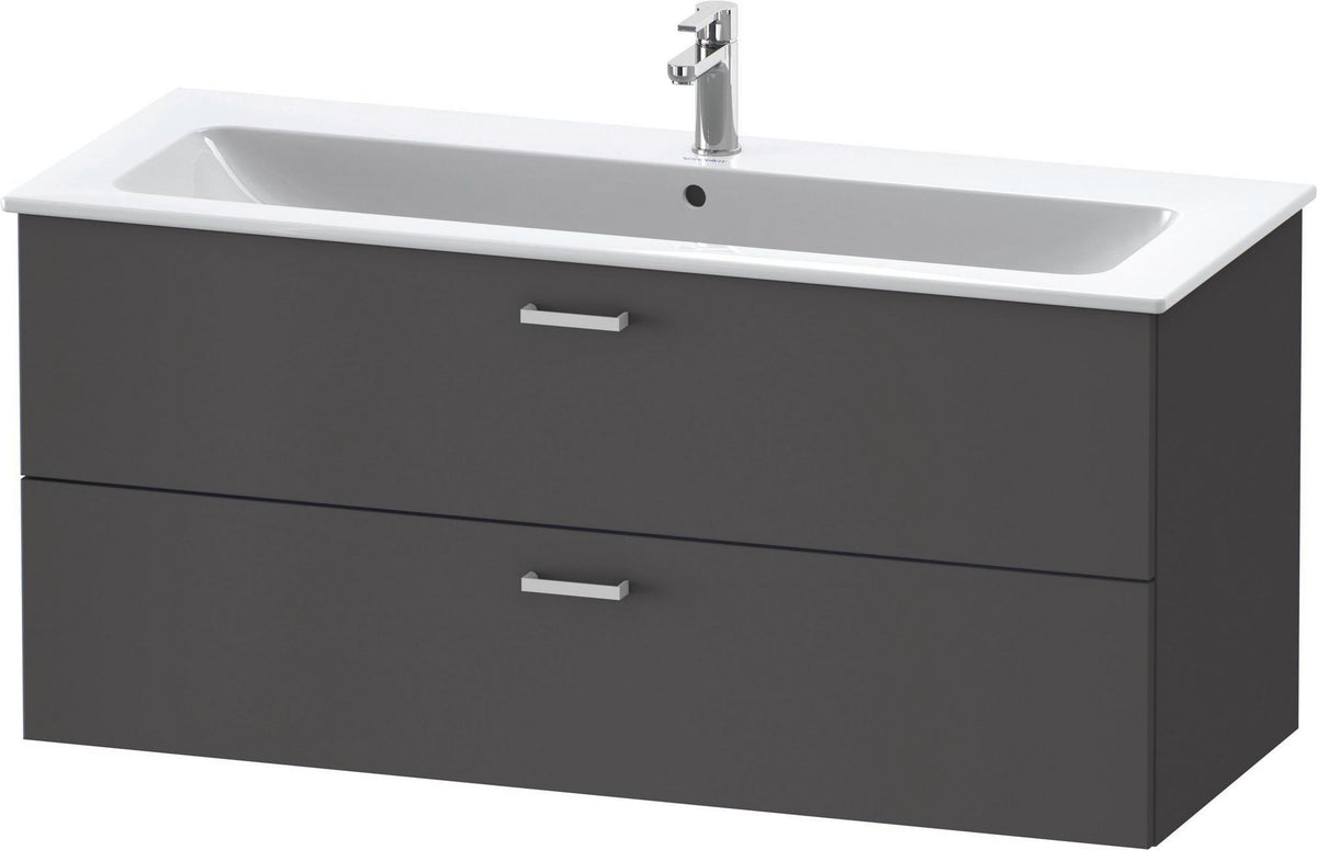 Duravit XBase Waschtischunterbau wandhängend 600 mm, 2 Schubkästen, weiß matt, Soft-Close