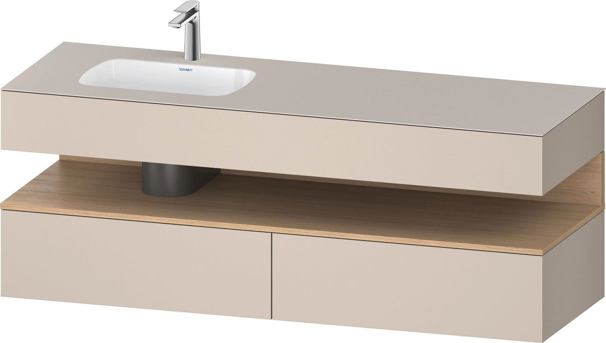 DURAVIT Qatego Studio F. A. Porsche Einbauwaschtisch mit Konsolenwaschtischunterbau 1600 mm Weiß Matt