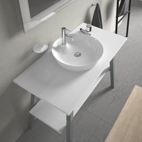 DURAVIT Cape Cod Aufsatzbecken 480 mm, Weiß Seidenmatt, mit Armatureninsel, ohne Überlauf