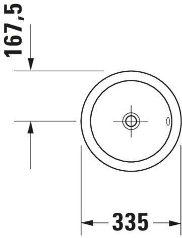 DURAVIT Einbauwaschtisch Architec Bali 335 mm weiß mit Überlauf, ohne Hahnloch