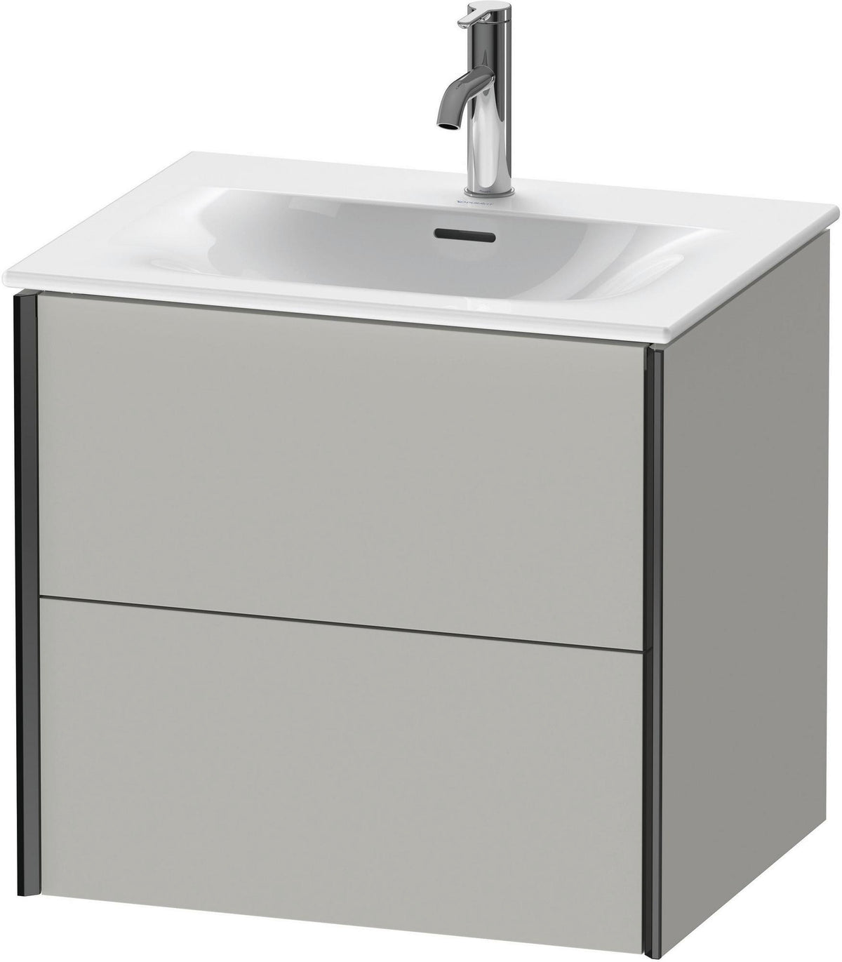 Duravit XViu Waschtischunterbau wandhängend 610 mm betongrau matt mit Tip-On-Technik und Soft-Close
