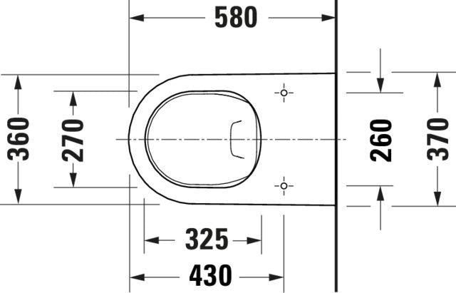 DURAVIT Stand-WC White Tulip 580 mm spülrandlos, Abgang waagerecht, weiß