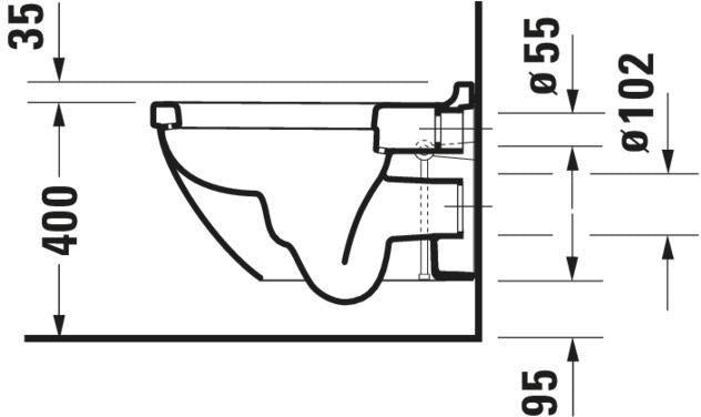 DURAVIT Wand-WC Starck 3 540 mm Tiefspüler mit Durafix, weiß