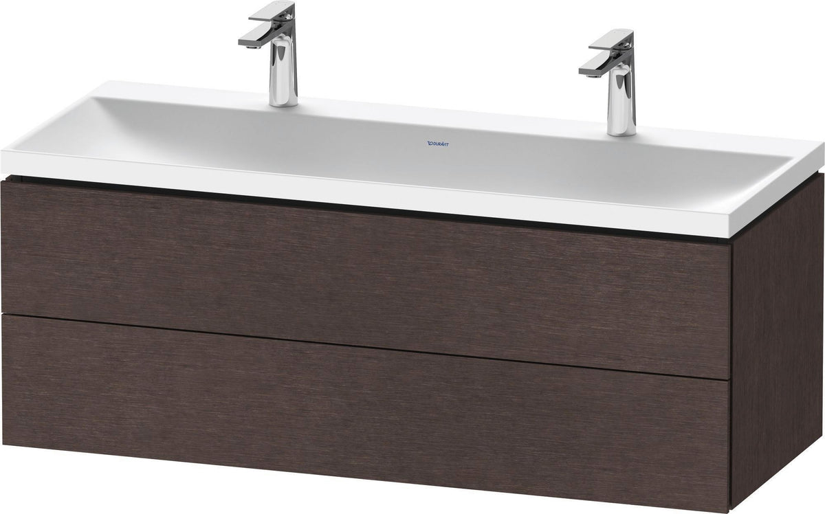 DURAVIT L-Cube Waschtischset 1200x480x480 mm, Eiche, 2 Schubkästen, wandhängend, Tip-on