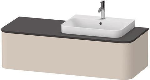 Duravit Happy D.2 Plus Waschtischunterbau 1300 mm taupe supermatt mit Innenbeleuchtung