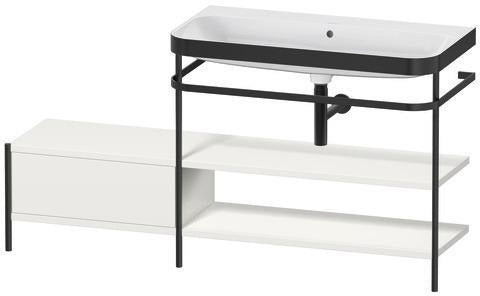 Duravit Waschtischset Happy D.2 Plus 1600x490mm Ein Hahnloch Taupe Supermatt