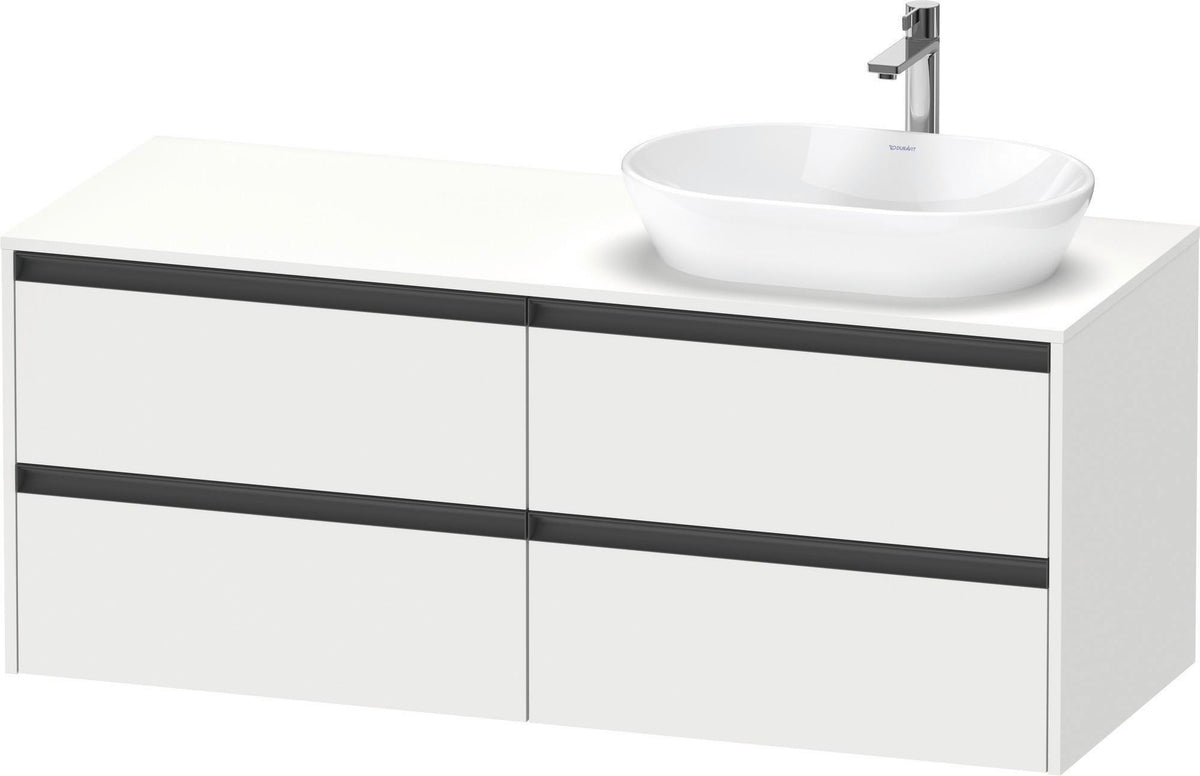 Duravit Ketho.2 Waschtischunterbau 1400 mm betongrau matt mit 4 Schubkästen