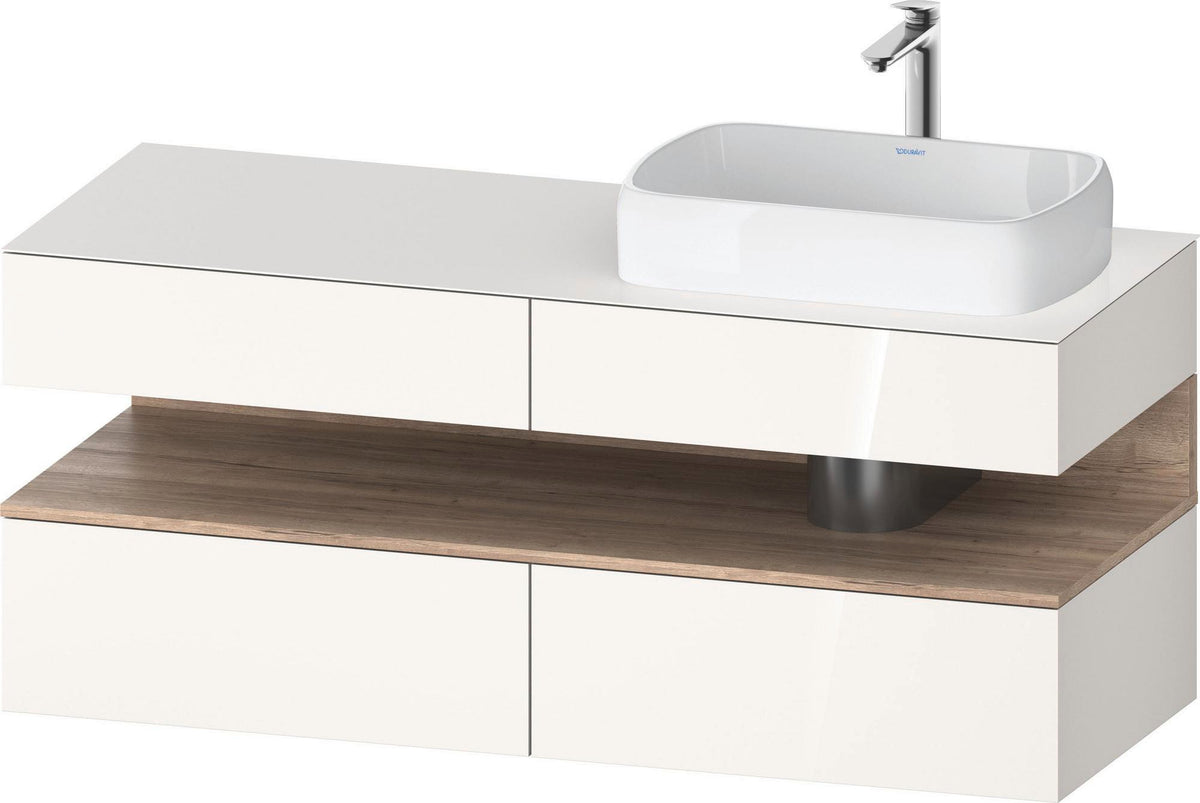 DURAVIT Qatego Konsolenwaschtischunterbau 1400 mm Weiß Matt Eiche Schwarz Matt wandhängend