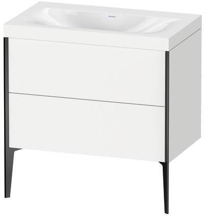 Duravit XViu Möbelwaschtischset 800x480mm mit Unterbau, 2 Auszügen & Viu Waschtisch – Nussbaum Mitte