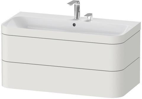 DURAVIT Waschtischset Happy D.2 Plus 2 Schubkästen 975x490 mm eiche hell taupe supermatt