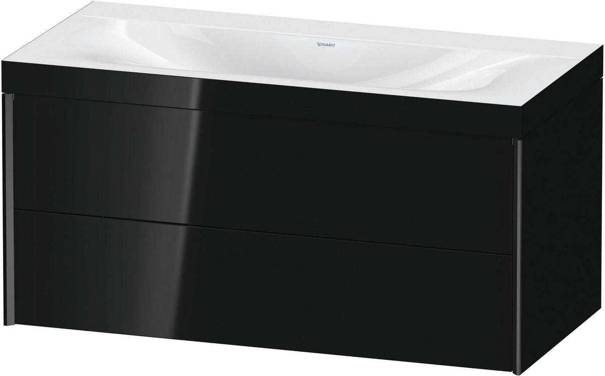DURAVIT XViu c-bonded Waschtischunterset 1000 mm, 2 Schubkästen, schwarz matt/hochglanz