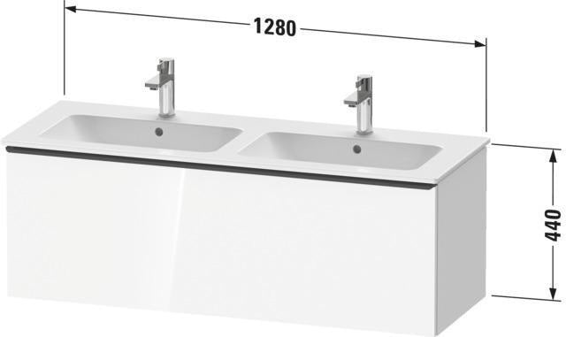 Duravit D-Neo Waschtischunterbau 1280 mm Eiche Terra Matt mit Bronze-Griff und Soft-Close