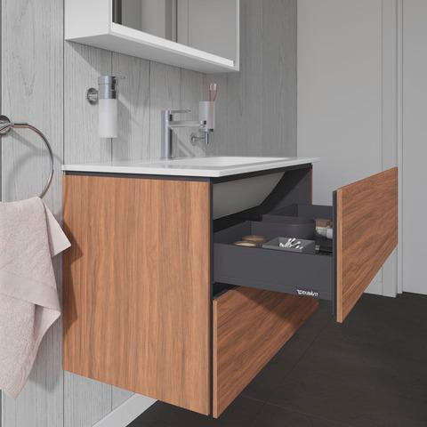 Duravit L-Cube Waschtischunterbau 820 mm taupe matt mit 2 Schubkästen und Tip-On-Technik