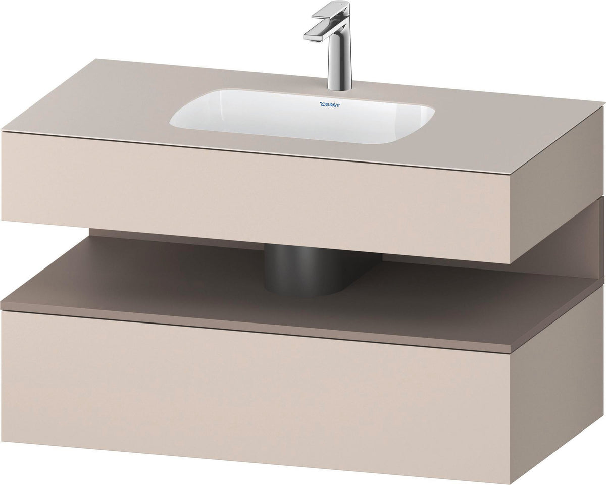 DURAVIT Qatego Einbauwaschtisch mit Konsolenwaschtischunterbau 1000 mm, 1 Auszug, antibakteriell