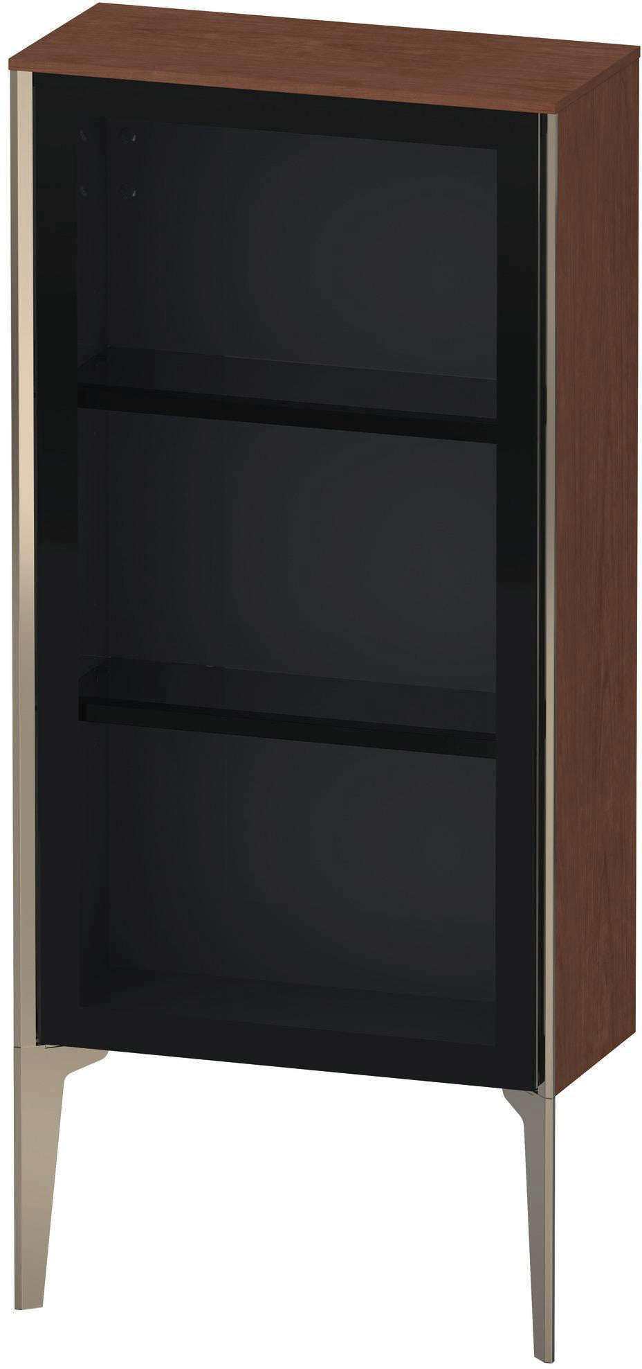 Duravit XViu Halbhochschrank 500 mm, Glasfront Amerikanischer Nussbaum, Tip-on Technik