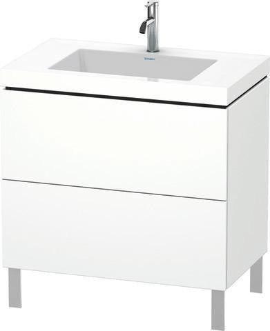 Duravit L-Cube Waschtischset 800x480mm mit Möbelwaschtisch Vero Air, 2 Auszüge, 1 Hahnlochbank, seidenmatt