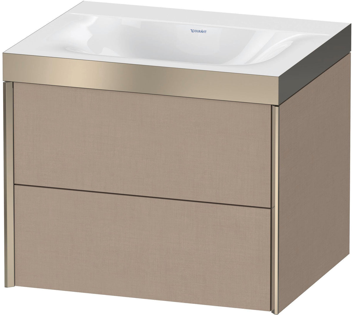 Duravit XViu Waschtischunterbau 600 mm, 2 Schubkästen, champagner matt/basalt matt