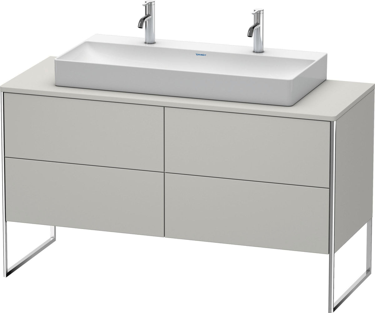 Duravit XSquare Waschtischunterbau 1400 mm betongrau matt mit 4 Auszügen und Tip-On-Technik