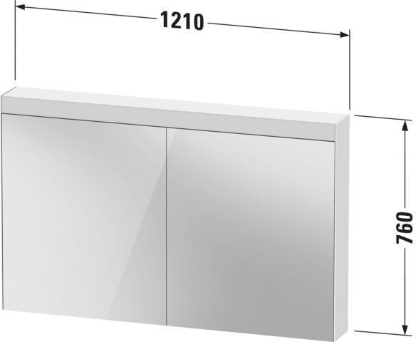 DURAVIT Spiegelschrank BETTER mit LED-Beleuchtung, 760 mm, Anschlag links, Front- und Innenspiegel
