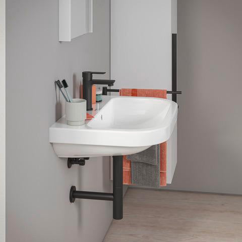 DURAVIT D-Code Halbhochschrank 400 mm, rechts, Basalt Matt, 1 Tür, Glasböden