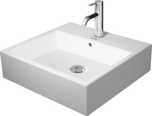 DURAVIT Vero Air Aufsatzbecken 500 mm, weiß, mit Überlauf, Hahnlochbank, geschliffen, Rückwand glasiert