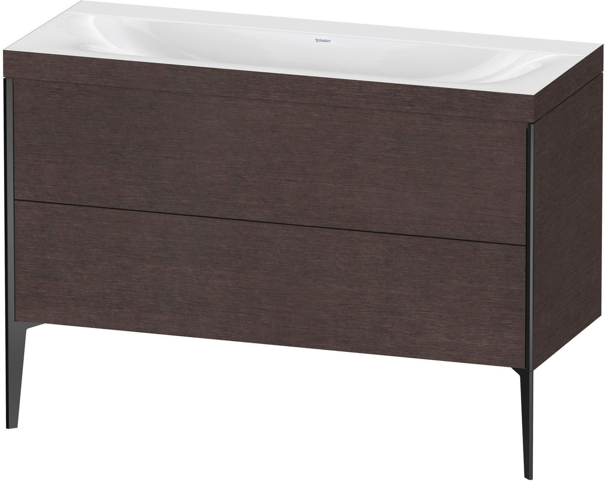 DURAVIT XViu c-bonded Waschtischunterbauset 1200 mm, 2 Auszüge, Eiche/Schwarz matt