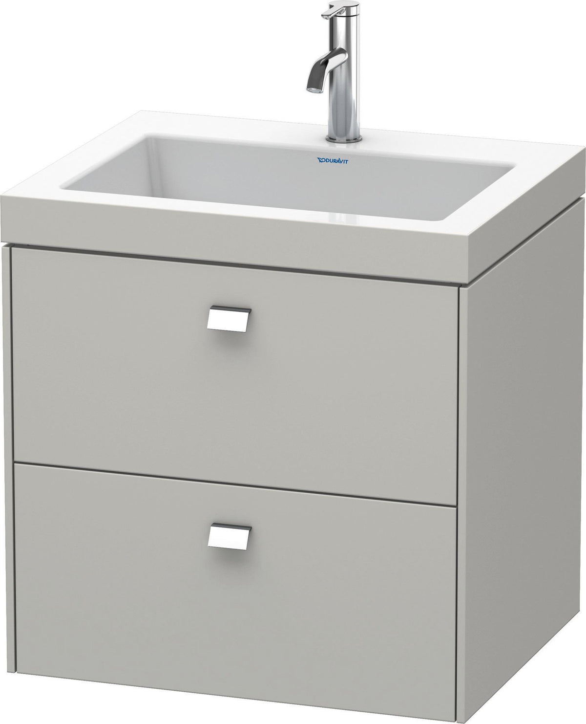 Duravit Brioso c-bonded Waschtischset 613x600x480 mm mit 2 Schubkästen, Chrom/Betongrau Matt