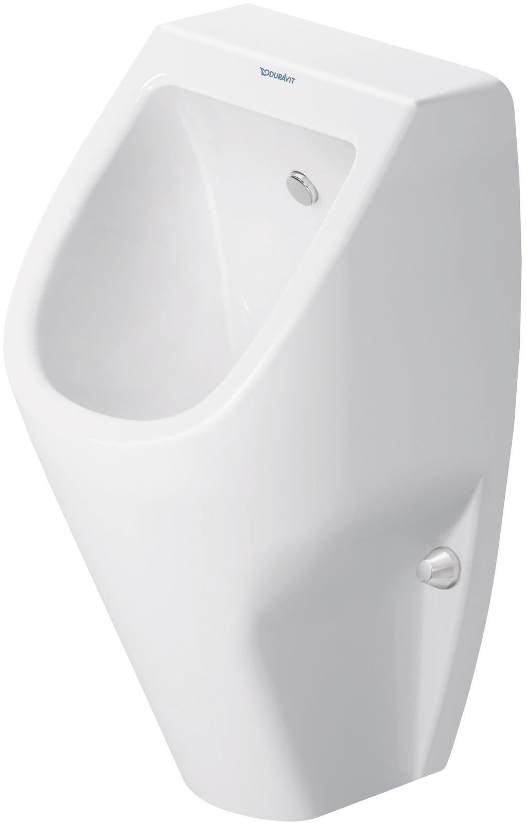 Duravit D-Code Urinal weiß spülrandlos mit Fliege Zulauf hinten 305 mm