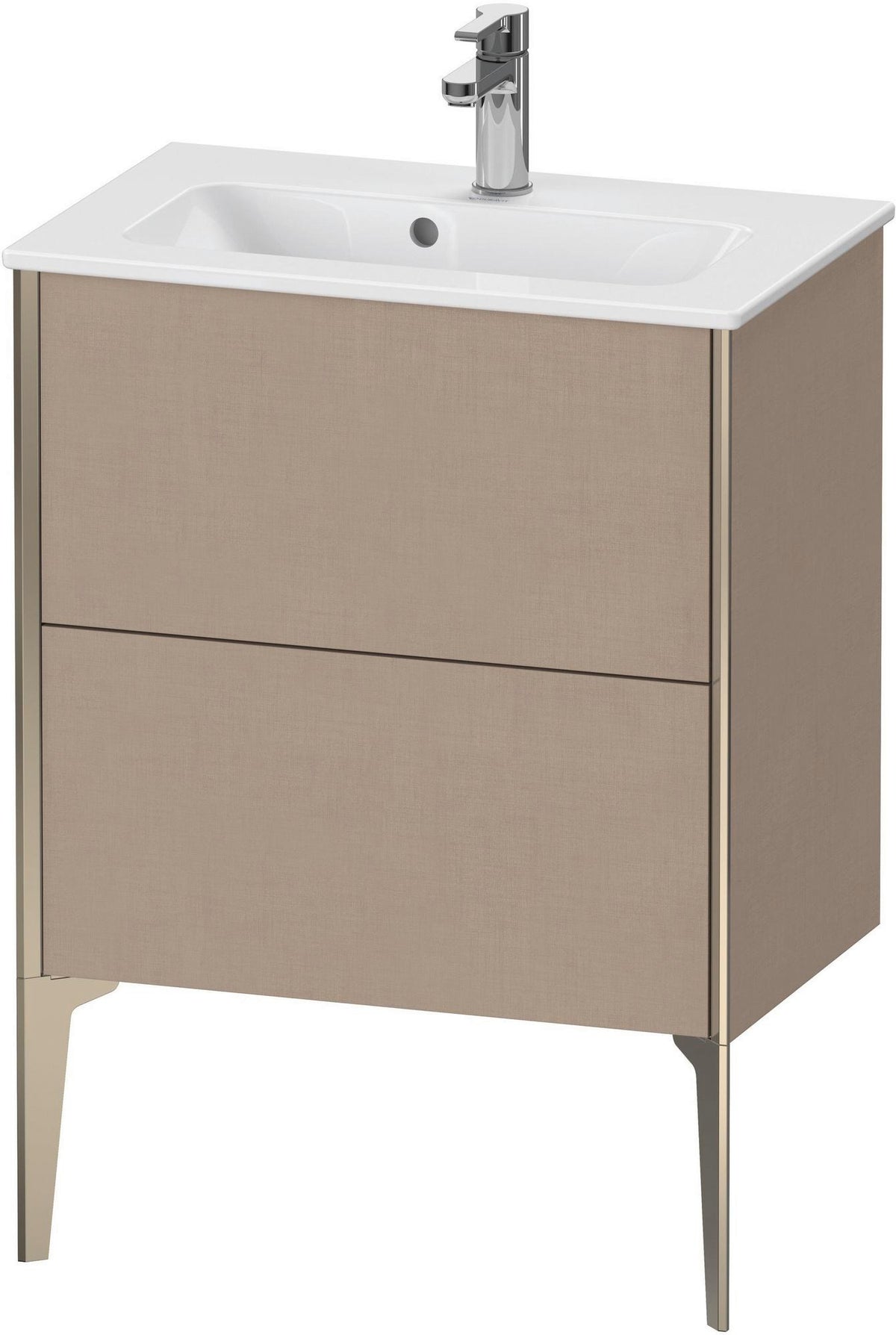 Duravit XViu Waschtischunterbau bodenstehend 610 mm, 2 Auszüge, champagner matt/weiß matt