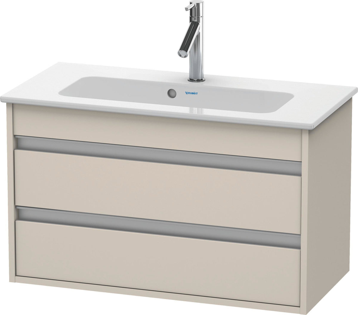 Duravit Ketho Waschtischunterbau 800 mm betongrau matt mit 2 Schubkästen und Soft-Close
