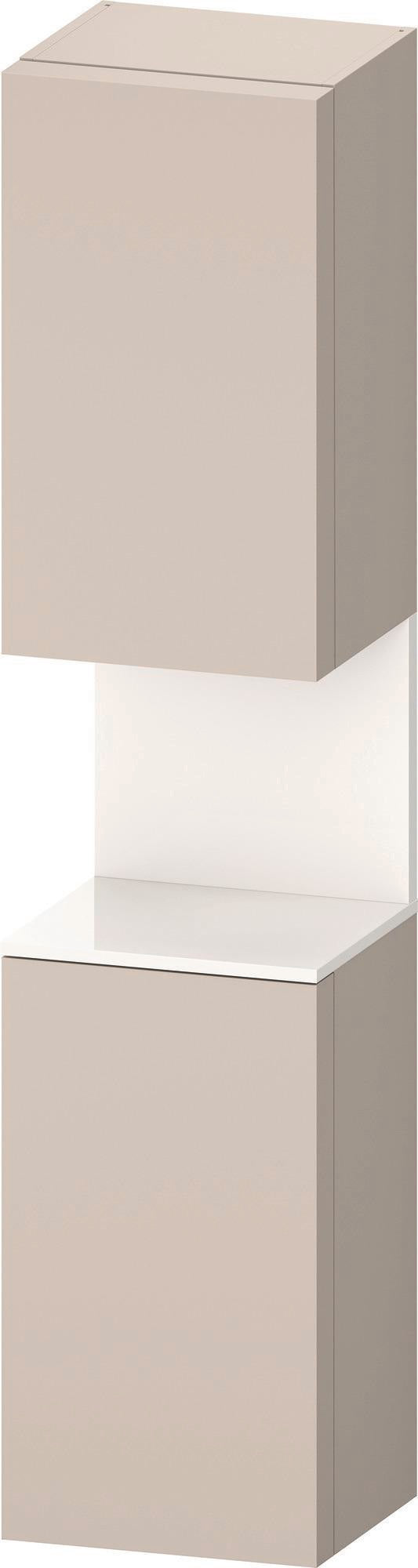 DURAVIT Qatego Hochschrank 400 mm, 2 Türen, weiß Hochglanz, Eiche Schw. Matt