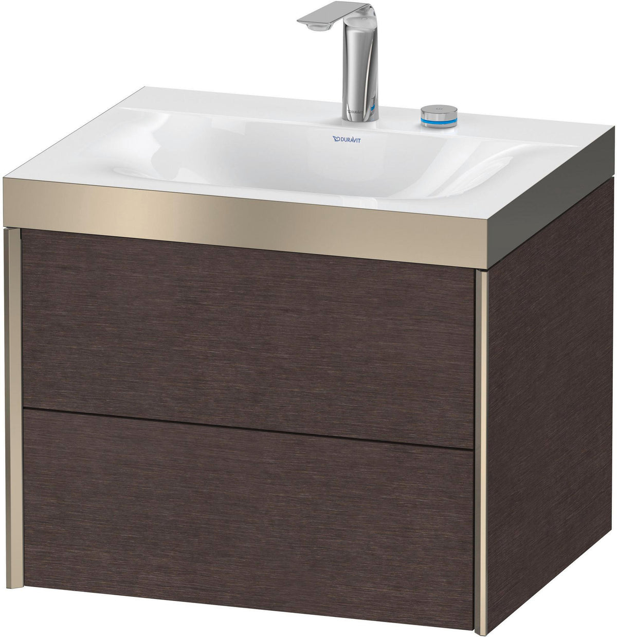 DURAVIT XViu Waschtischunterbau 600 mm, 2 Schubkästen, Champagner Matt/Eiche Dunkel