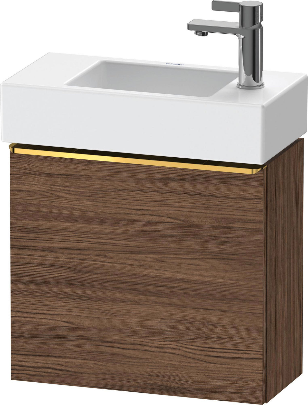 DURAVIT D-Neo Waschtischunterbau 484 mm betongrau matt mit Tür rechts und Bronze-Griff
