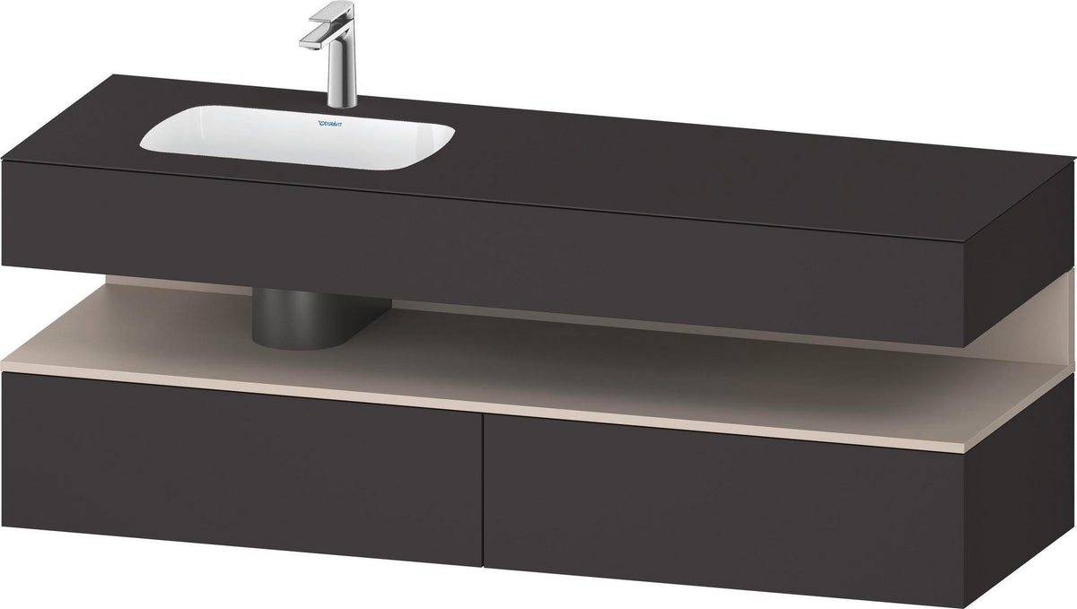 DURAVIT Qatego Studio F. A. Porsche Einbauwaschtisch mit Konsolenwaschtischunterbau 1600 mm Weiß Matt