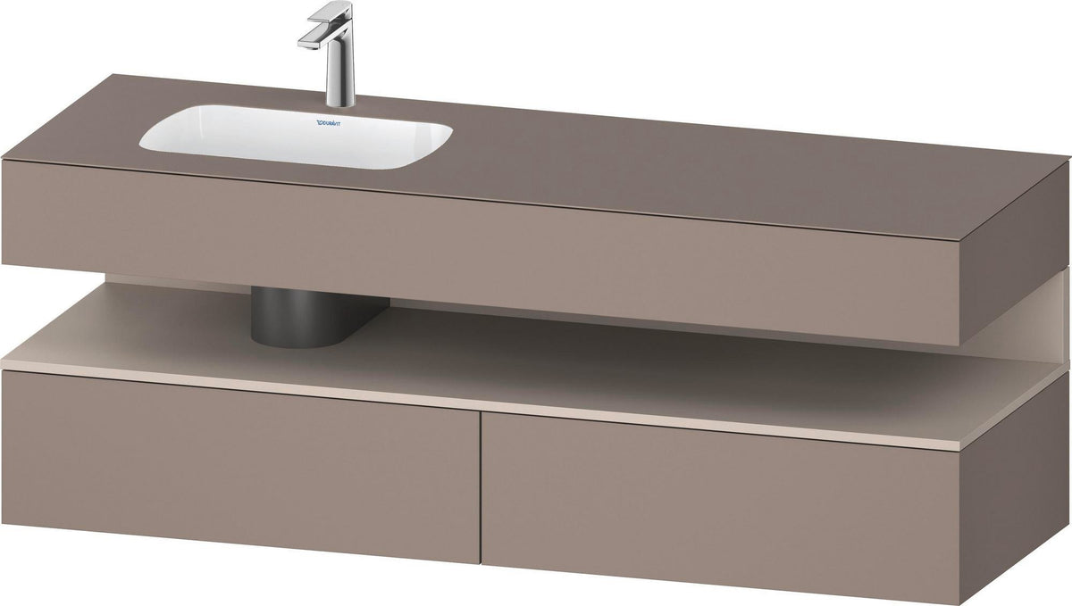 DURAVIT Qatego Studio F. A. Porsche Einbauwaschtisch mit Konsolenwaschtischunterbau 1600 mm Weiß Matt