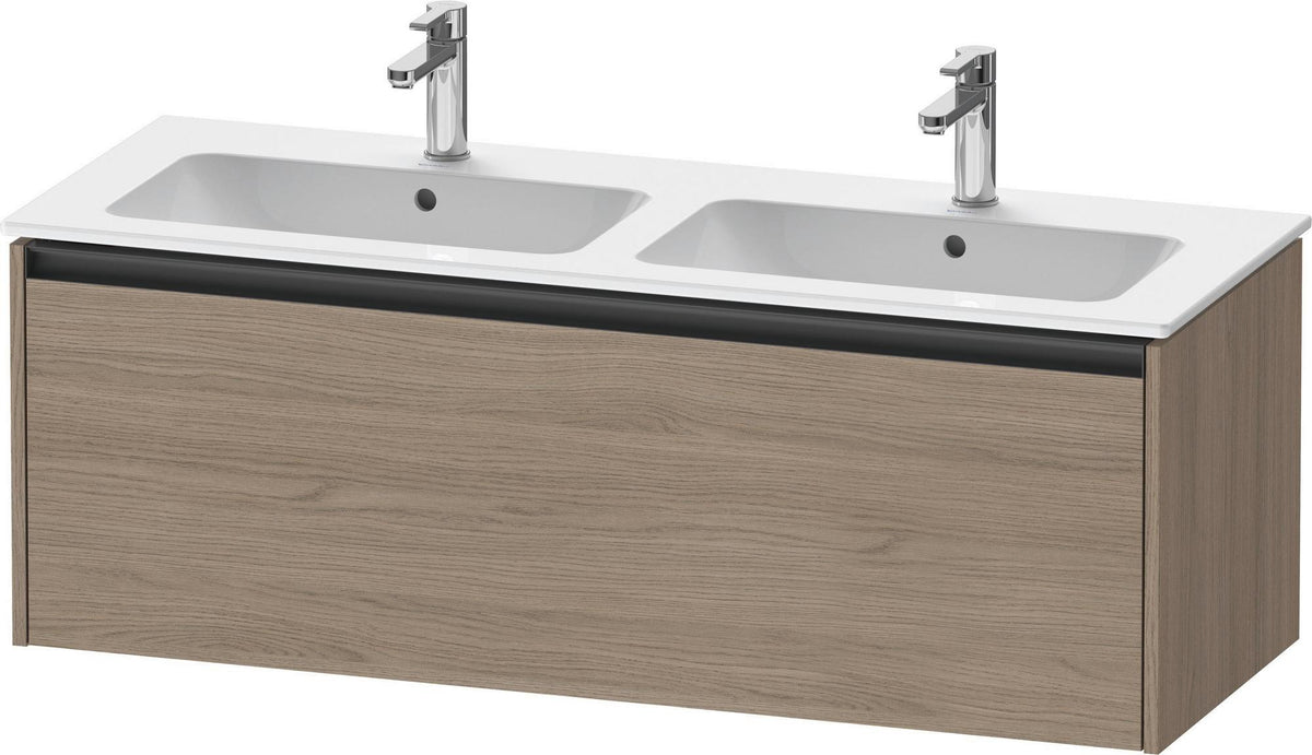 Duravit Ketho.2 Waschtischunterbau 1280 mm Eiche Terra Matt wandhängend mit 1 Auszug
