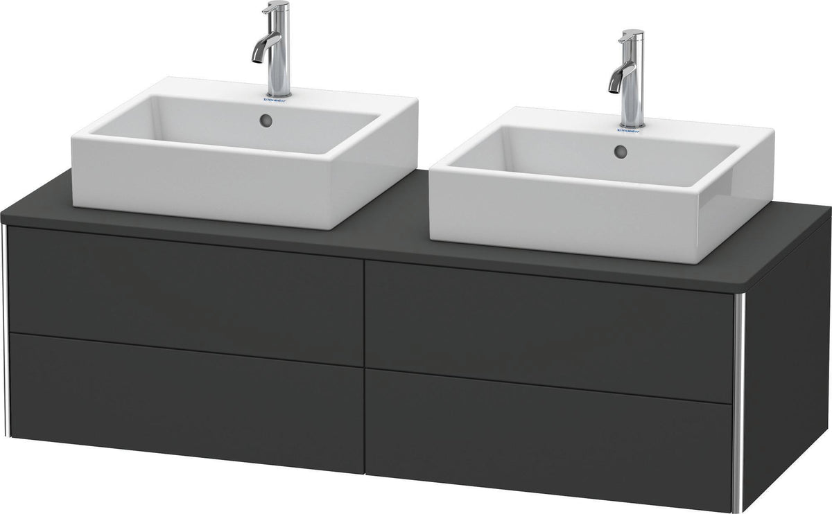 DURAVIT XSquare Waschtischunterbau 1400 mm, 4 Schubkästen, wandhängend, Betongrau Matt