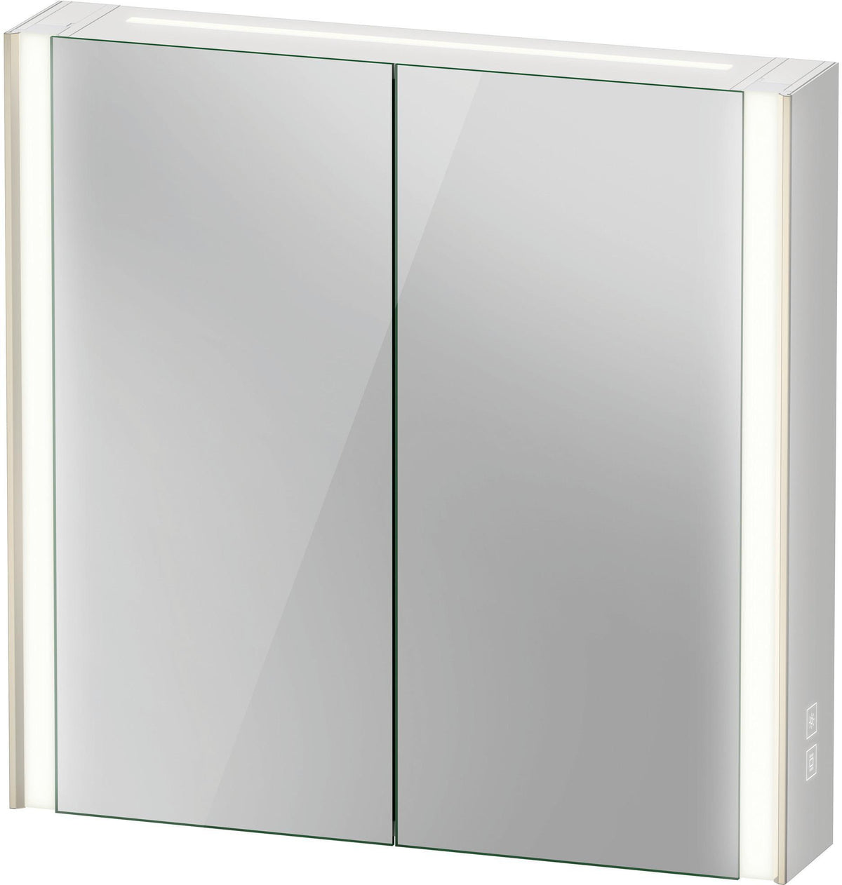 DURAVIT XViu Spiegelschrank 820 mm mit LED-Beleuchtung, Champagner Matt, 2 Türen, IP44