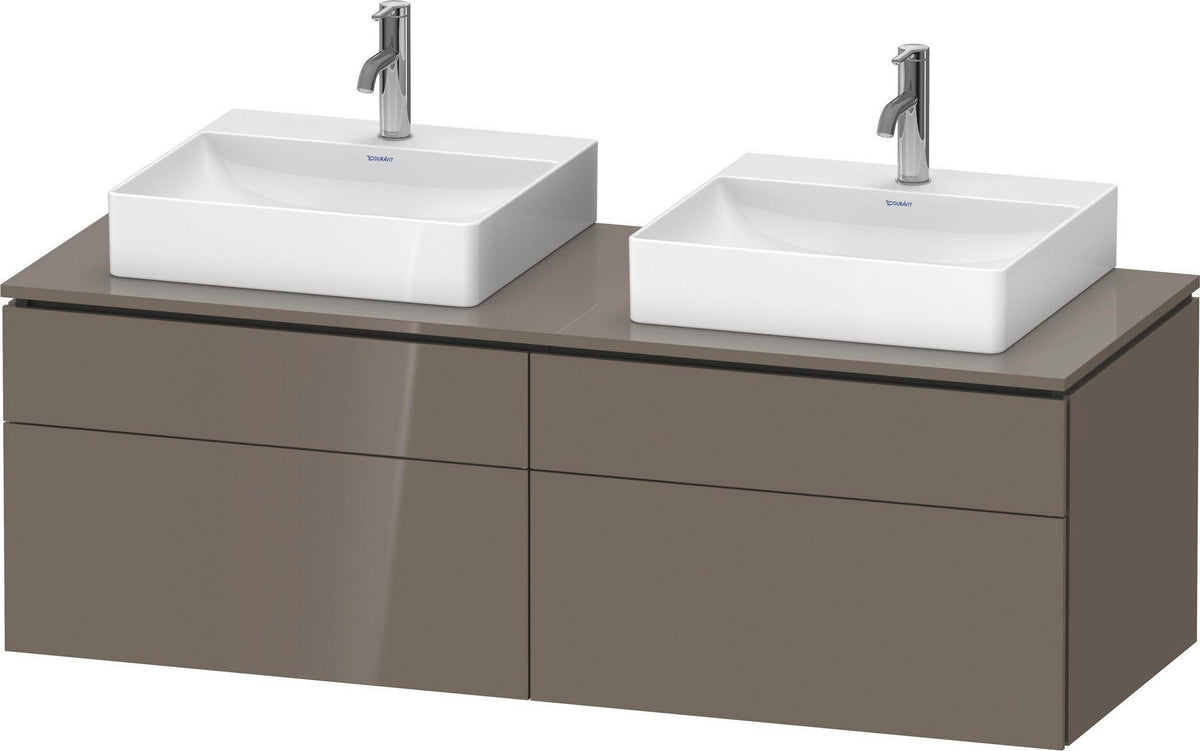 DURAVIT L-Cube Waschtischunterbau 1420 mm Taupe supermatt mit Tip-on und Soft-Close
