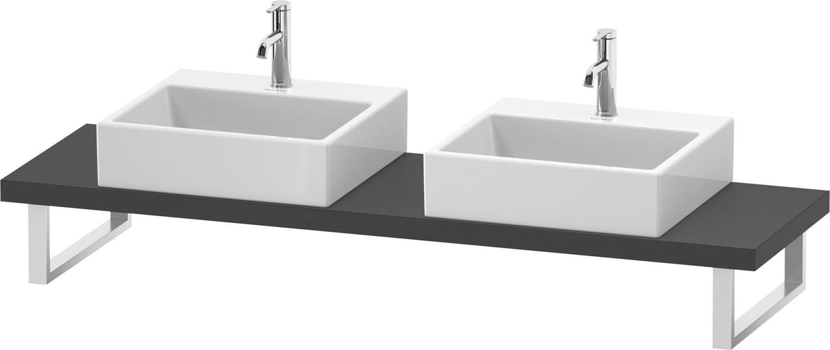 DURAVIT L-Cube Konsole Compact 2 Aussparungen, 480 mm tief, weiß matt – variable Breite